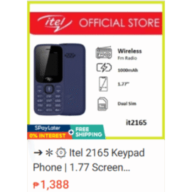 ITEL KEYPAD 2165